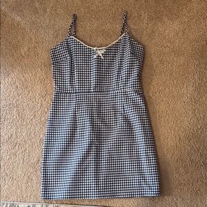 Blue and White Gingham Mini Dress